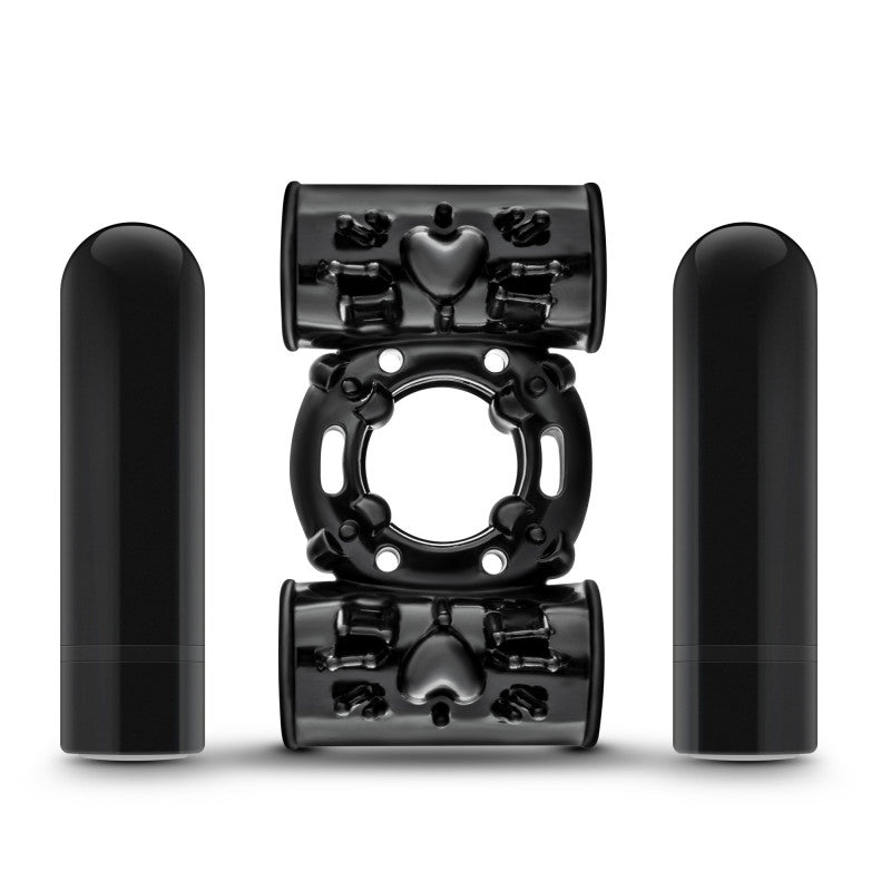 Performance Plus - Double Thunder - Wireless Remote Rechargeable Vibrating Cock Ring - Black