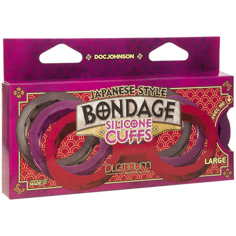 Japanese Bondage - Silicone Cuffs - Large -  Purple