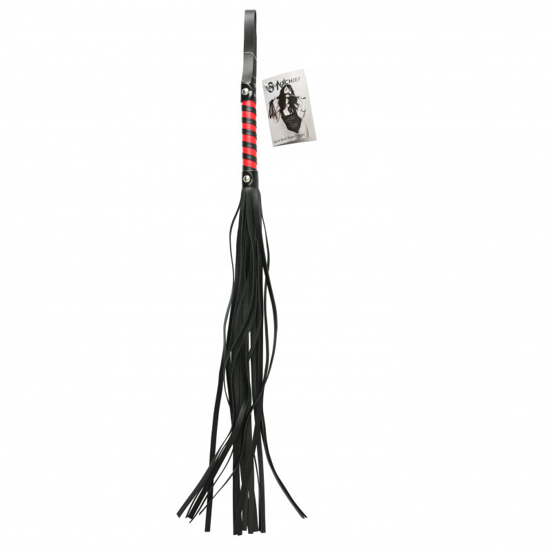 Sex and Mischief Red and Black Stripe Flogger