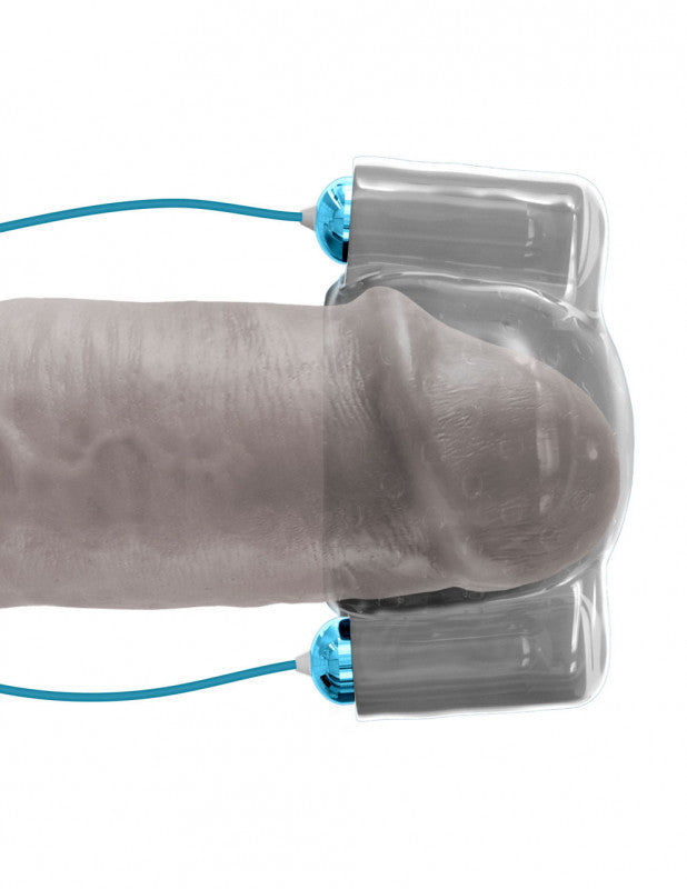 Classix Dual Vibrating Head Teaser - Blue/clear