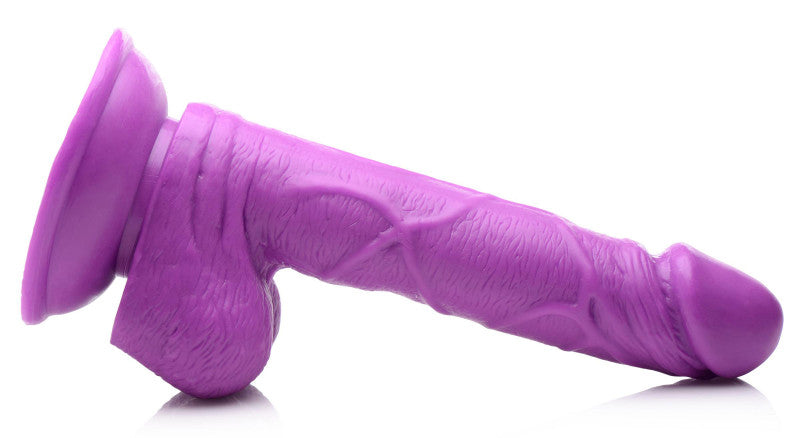 Pop Pecker 6.5 Inch  With Balls - Purple