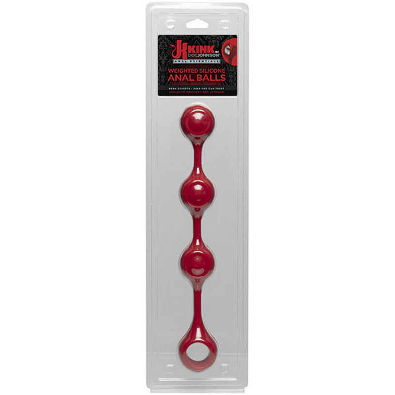 Anal Essentials Weighted Silicone Anal Balls - Red
