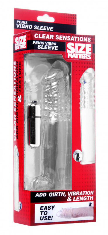 Clear Sensations  Extender Vibro Sleeve With  Bullet