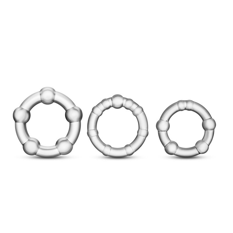 Stay  Beaded  Rings - 3 Pack-  Clear