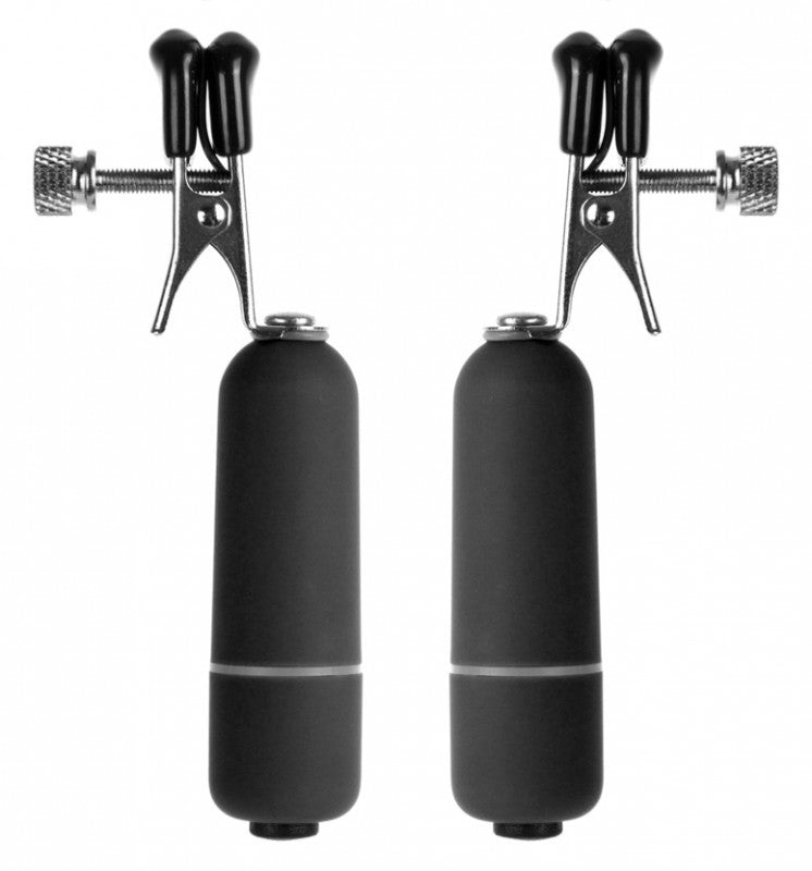 Vibrating Nipple Clamps - Black