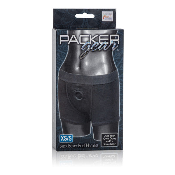 Packer Gear Black Boxer Brief Harness - Extra Small -Small