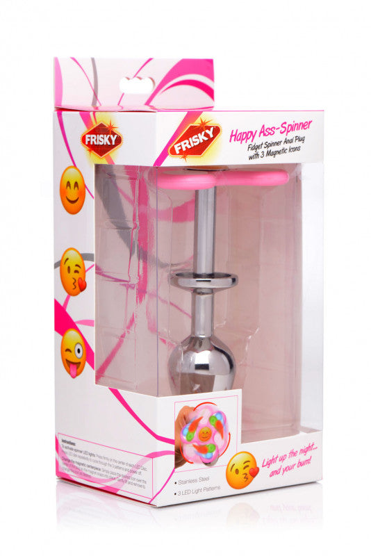 Frisky Happy Ass Spinner Fidget Spinner Anal Plug With 3 Magnetic Icons