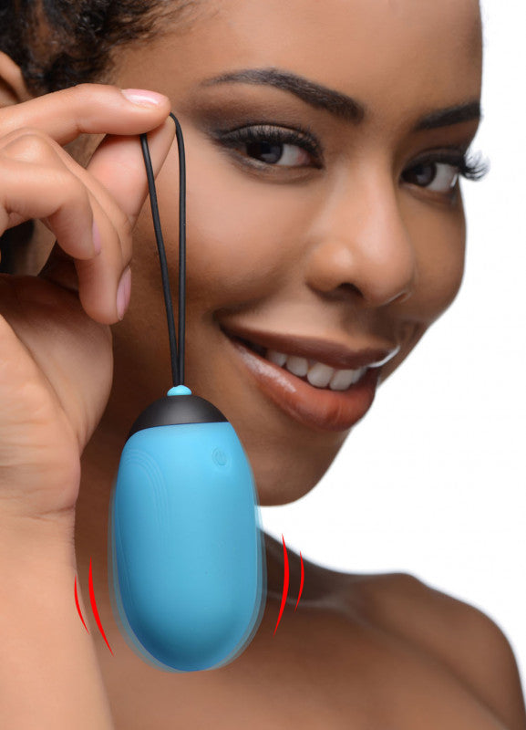 XL Silicone Remote Vibrating Egg - Blue