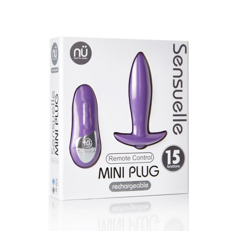 Sensuelle Remote Control Rechargeable 15 Function  Mini Plug - Purple