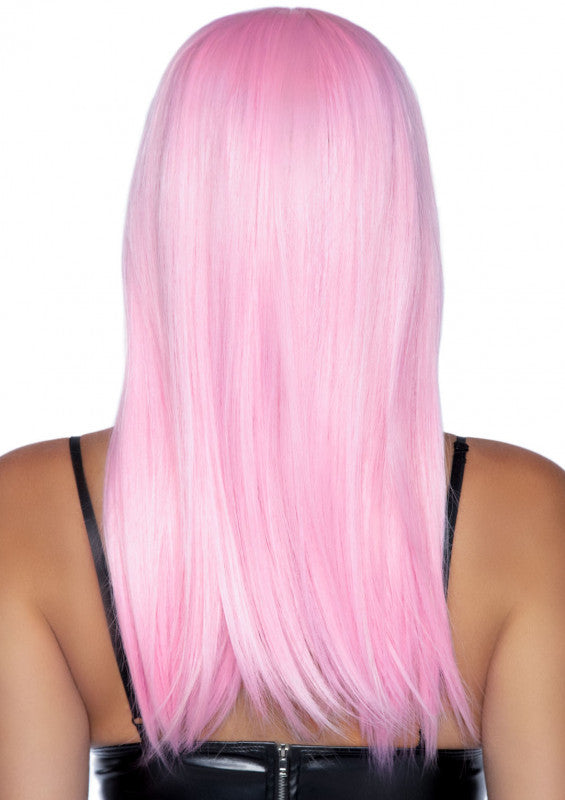 24 Inch Long Straight  Wig Pink