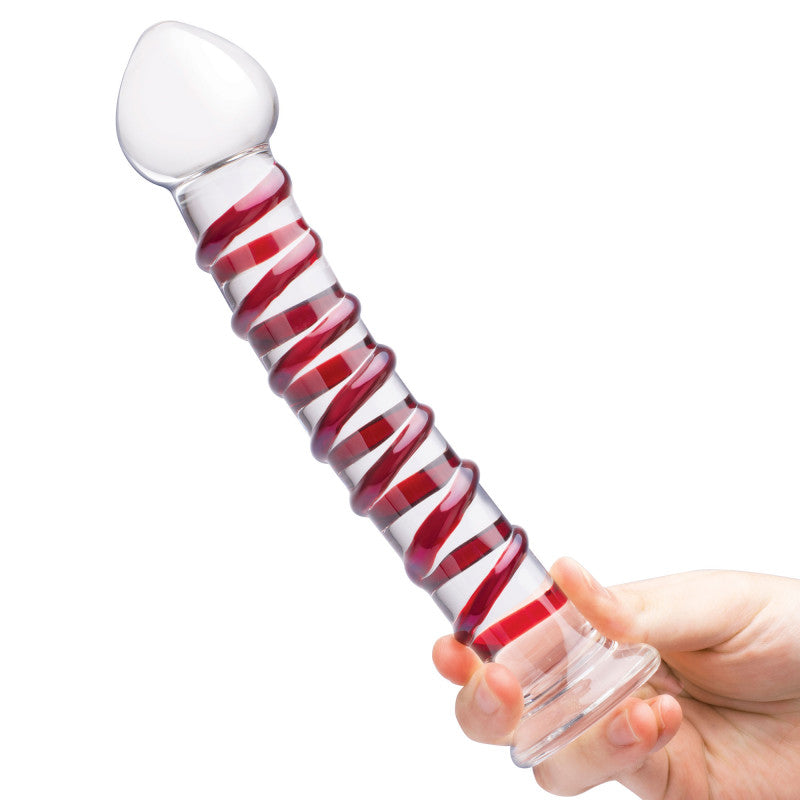 10 Inch Mr. Swirly  - Red/clear