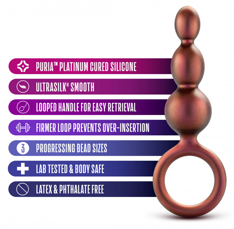 Anal Adventures Matrix - Beaded Loop Plug - Copper