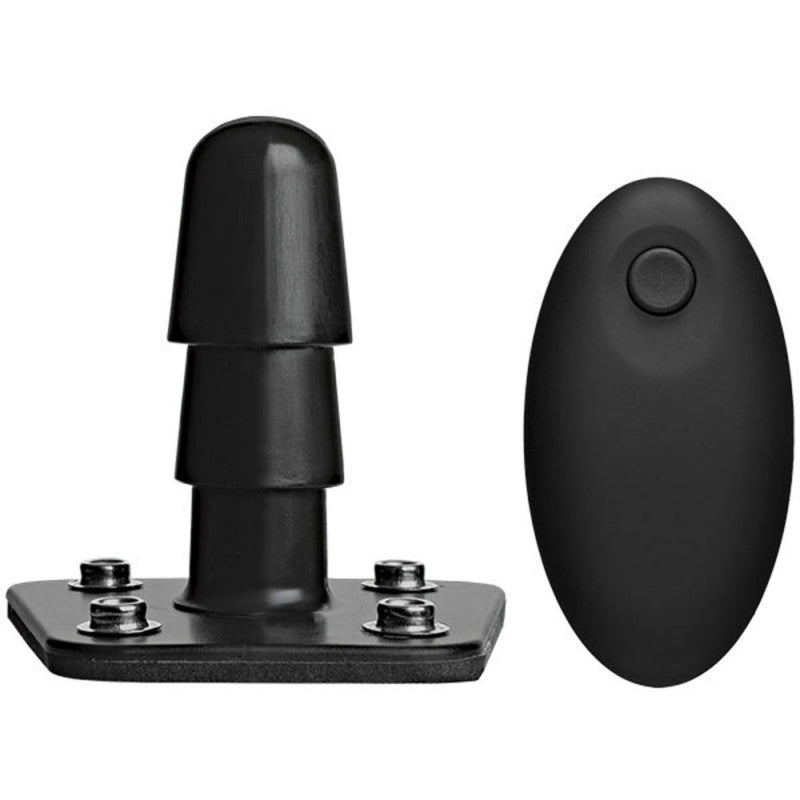 Vac-U-Lock - Supreme Harness With Vibrating Plug  - Black