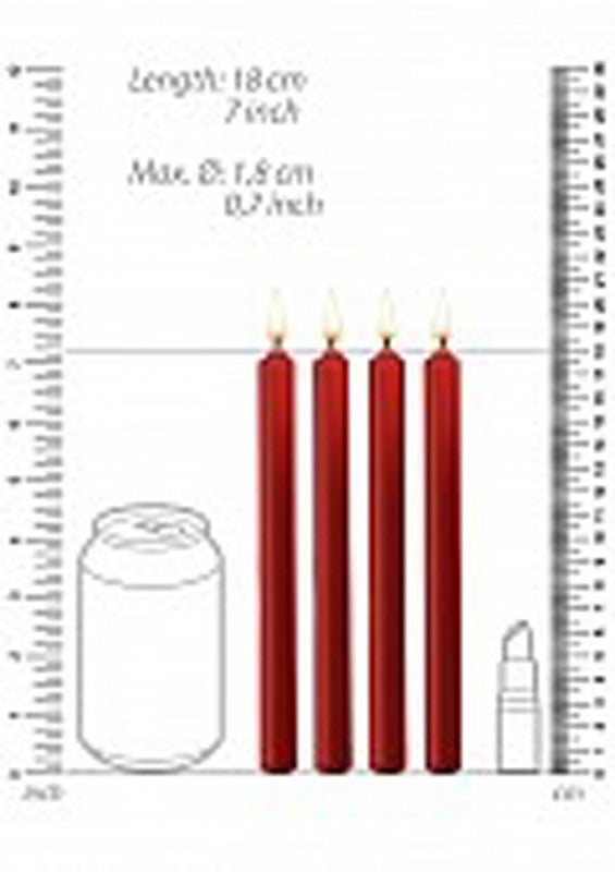 Teasing Wax Candles - Red - 4-Pack