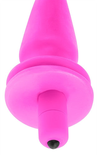 Neon Vibrating Butt Plug - Pink