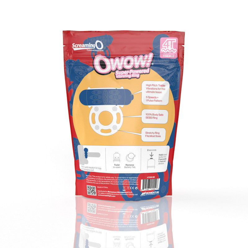 Screaming O 4t - Owow Super Powered Vibrating Ring - Blueberry
