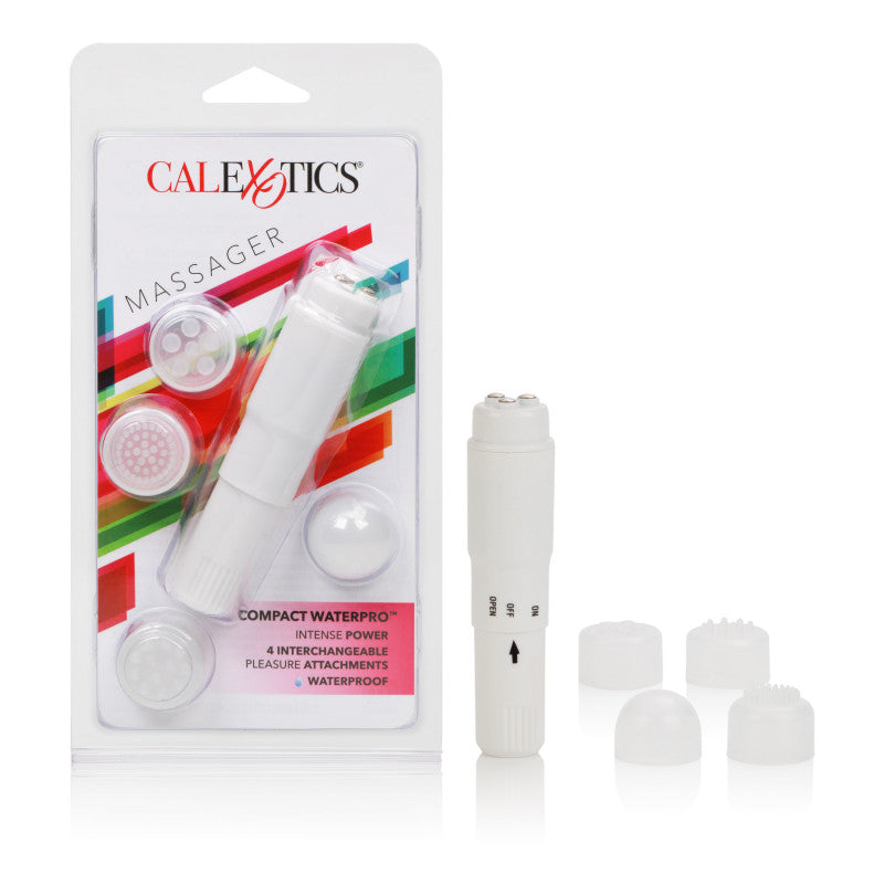 Compact Waterpro™ Personal Travel Massager With 4 Tips White