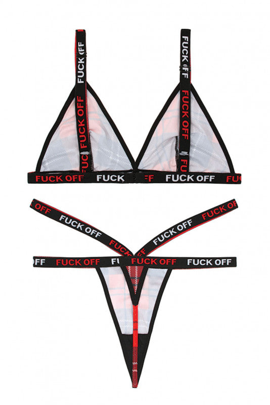 F Off Bralette & Thong Set - L/xl