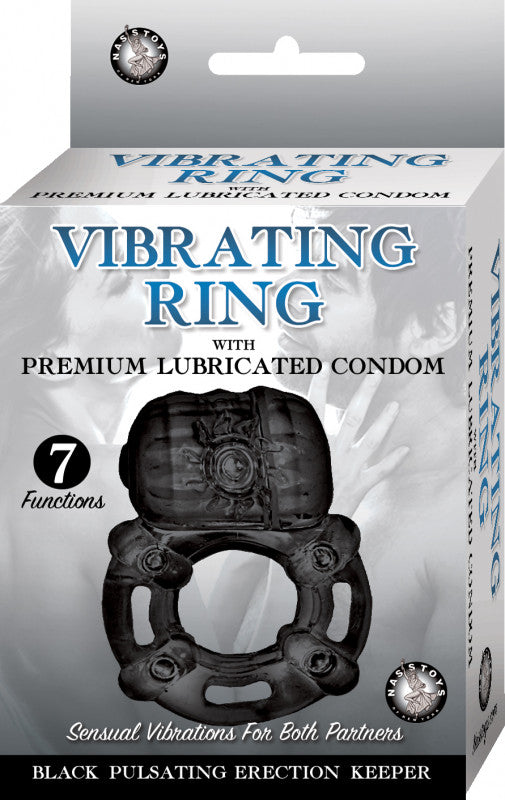 Vibrating Ring Black Pulsating Erection Keeper -  Black