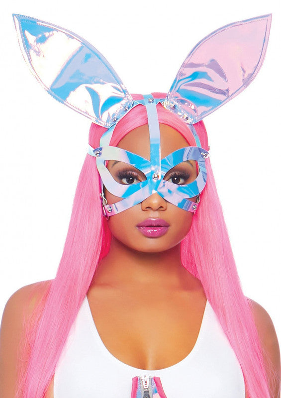 Holographic Bunny Ear Mask