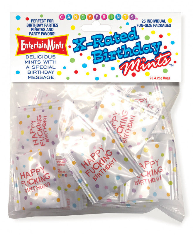 Adult Birthday Mints - 25 Individual Fun Size Packages
