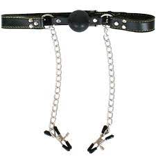 Fetish Fantasy Extreme Deluxe Ball Gag and Nipple Clamps