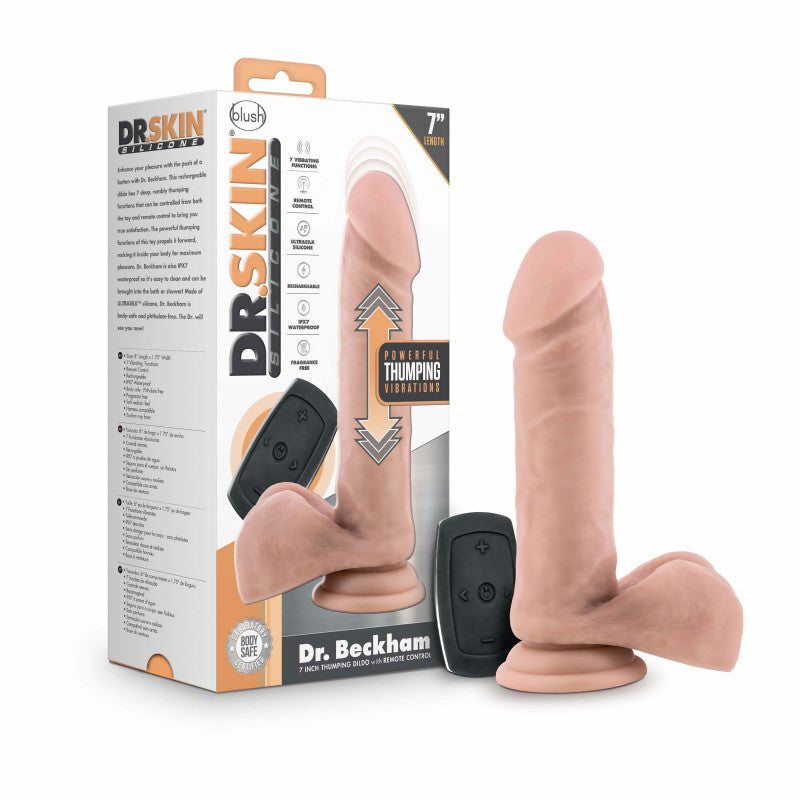 Dr. Skin Silicone - Dr. Beckham - 7 Inch Thumping   With Remote Control - Vanilla