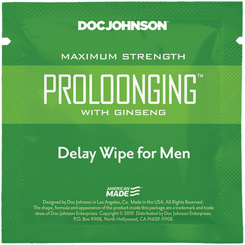 Proloonging With Ginseng - Delay Wipes for Men -  10 Pack