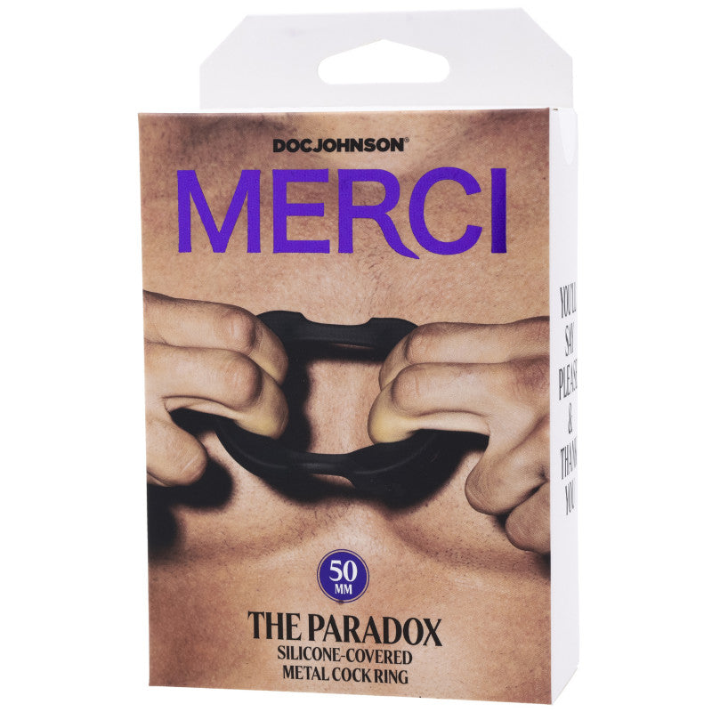 Merci - the Paradox - Silicone Covered Metal   Ring - 50mm - Black