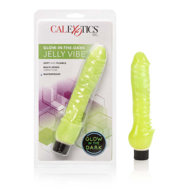 Glow-in-Dark Jelly Penis Vibe  7in Green
