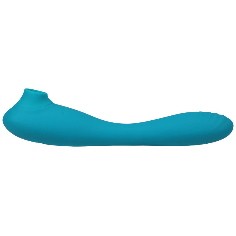 This Product Sucks - Sucking  Stimulator  With Bendable G-Spot Vibrator - Teal