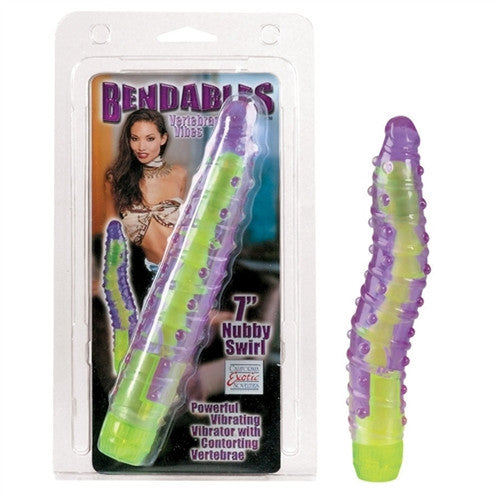 Bendables 7in Nubby Swirl Vibrator - SomethingSexyPlanet