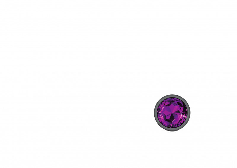 Cheeky Charms - Gunmetal Metal Butt Plug - Round - Deep Purple - Large