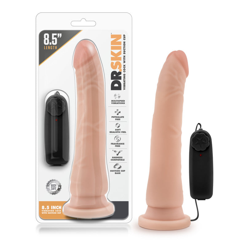 Dr. Skin - 8.5 Inch Vibrating    With Suction Cup - Vanilla