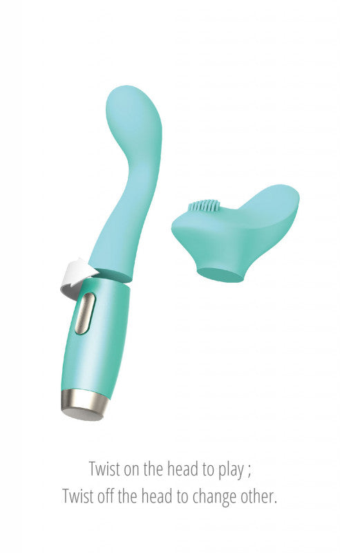 Perks Ex-4 G-Spot Vibrator and Clitoral Stimulator - Aqua