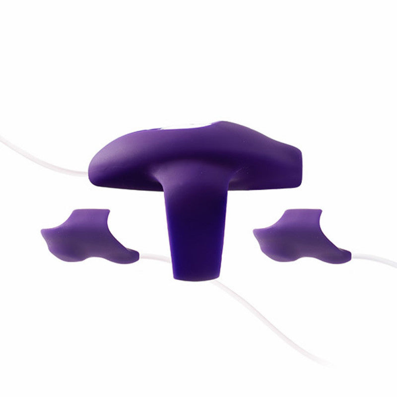 Kimi Rechargeable Dual Finger Vibe With Remote Control - Deep Purple