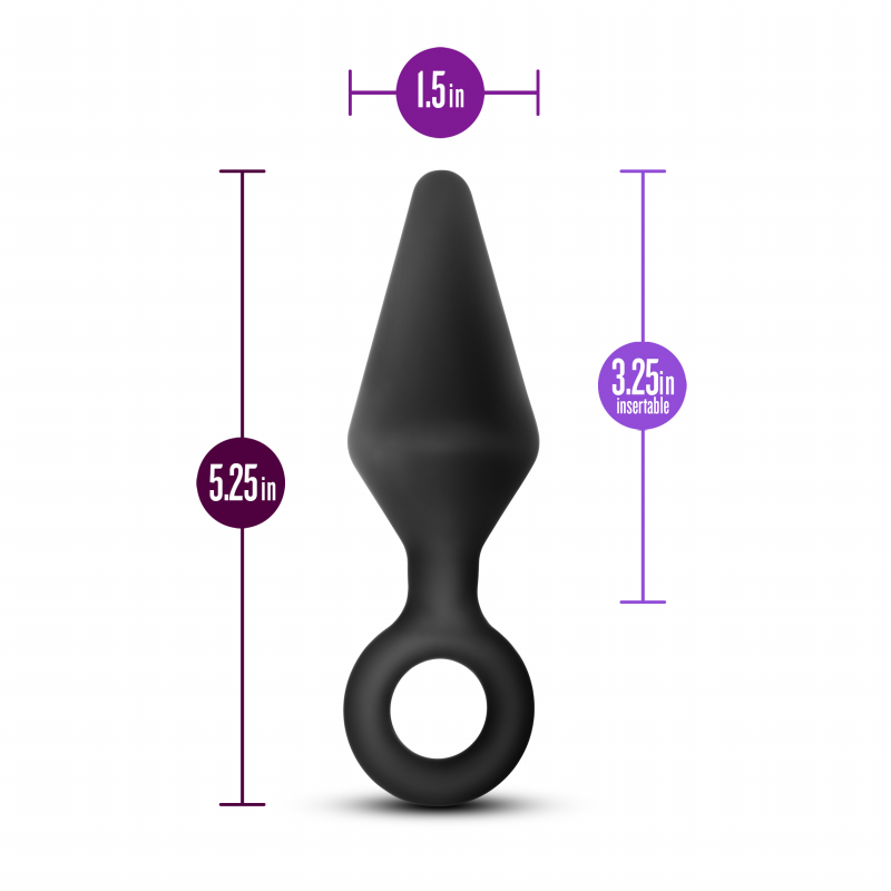 Anal Adventures Platinum - Silicone Loop Plug -  Large - Black