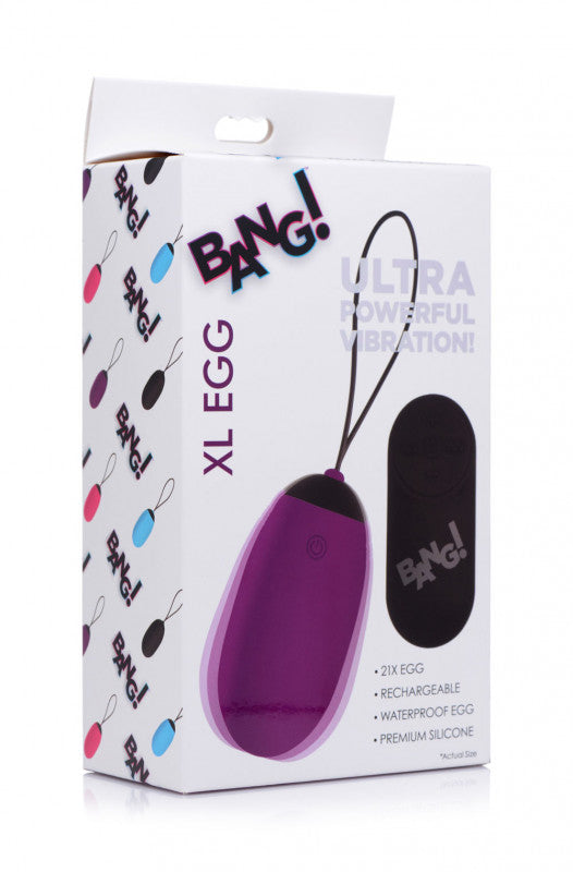 XL Silicone Remote Vibrating Egg - Purple