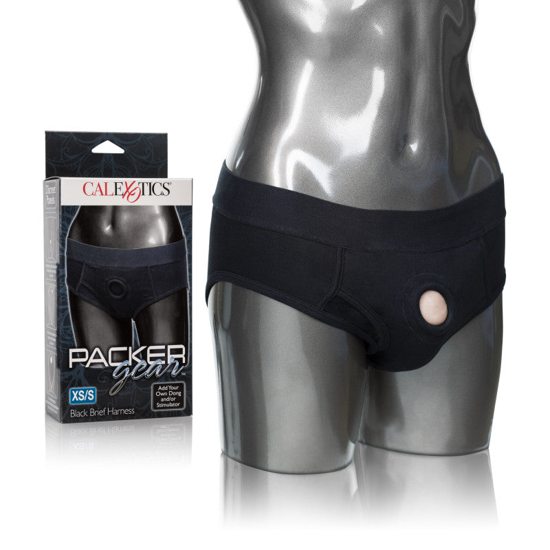 Packer Gear Black Brief Harness - Extra Small-Small