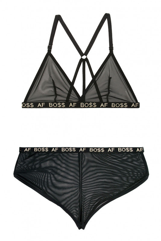 Boss Af Bralette and Shorts Set - Black - S/m