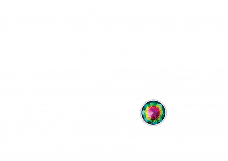 Cheeky Charms - Silver Metal Butt Plug - Round - Rainbow - Small