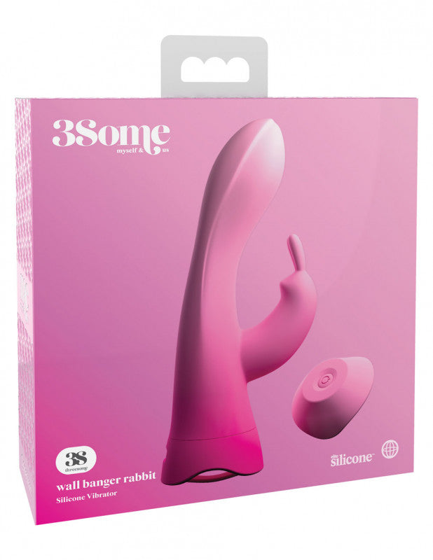 Threesome Wall Banger Rabbit Silicone Banger - Pink