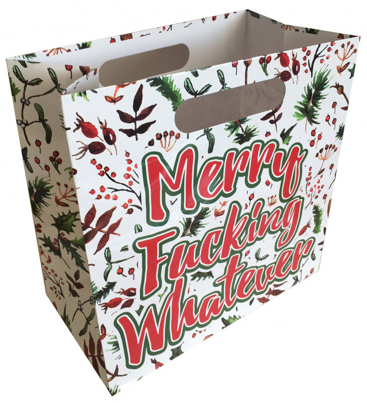 Merry Fing Whatever - Gift Bag With Die Cut Handles