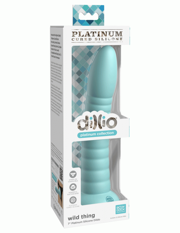 Dillio Platinum - Wild Thing 7 Inch Dildo - Teal