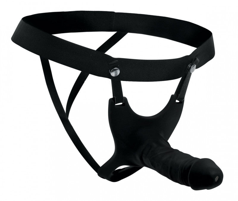 Hollow Silicone  Strap-on - Black