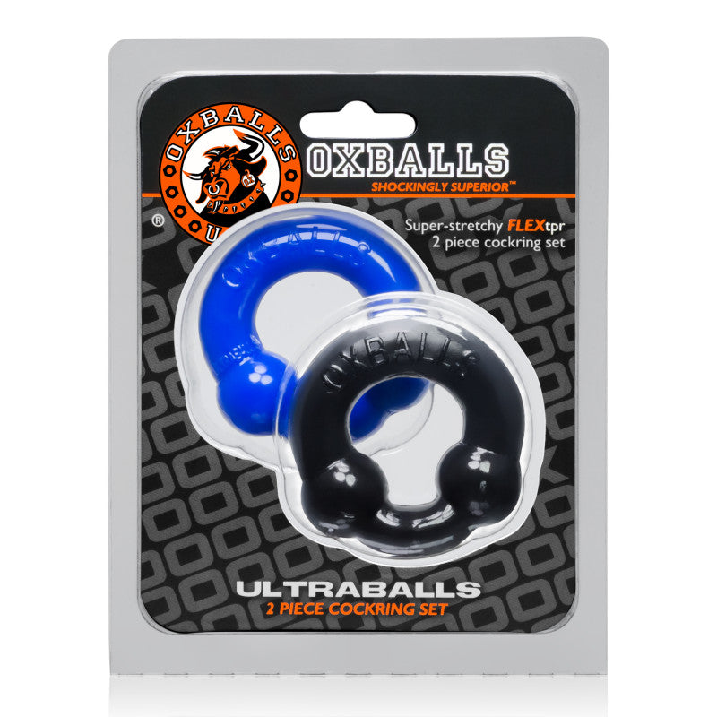 Ultraballs 2- Piece  Ring Set - Black &  Police Blue