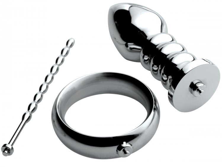 Deluxe Series Voltaic for Him Stainless Steel  Male E-Stim Kit