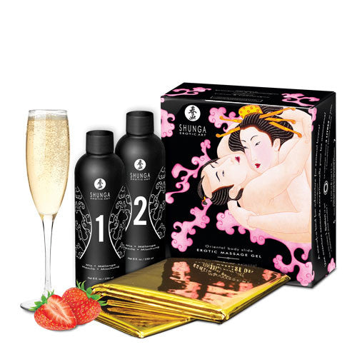 Oriental Body - to - Body - Massage Gel -  Champagne &amp; Strawberries