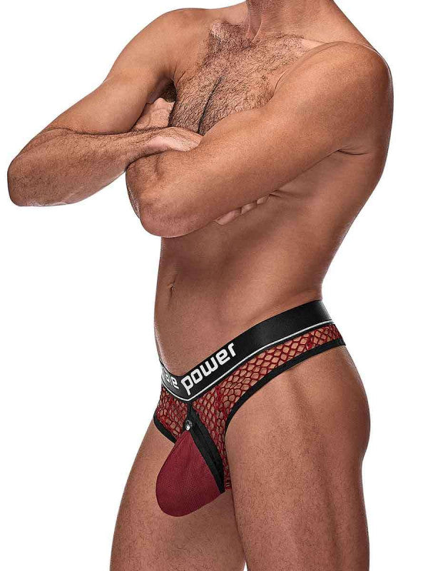Pit Net  Ring Thong - S/ M - Burgundy