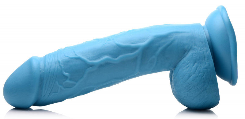 Pop Pecker 8.25 Inch  With Balls - Blue